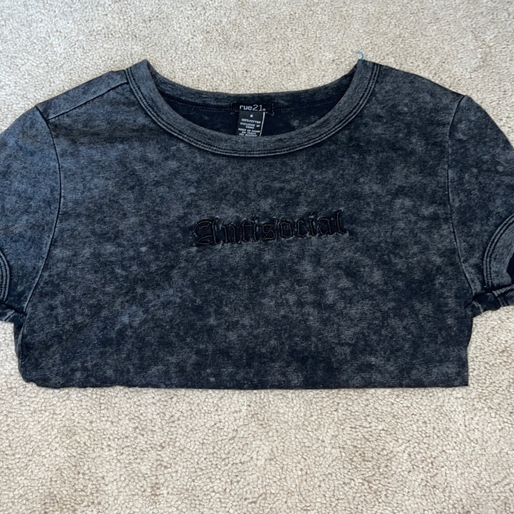 Black and white antisocial tee